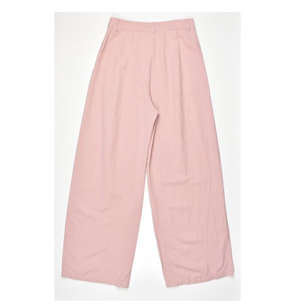 Molly Bracken Linen Pleated Wide Leg Trouser Pants Pink - XS - Picture 2 of 6